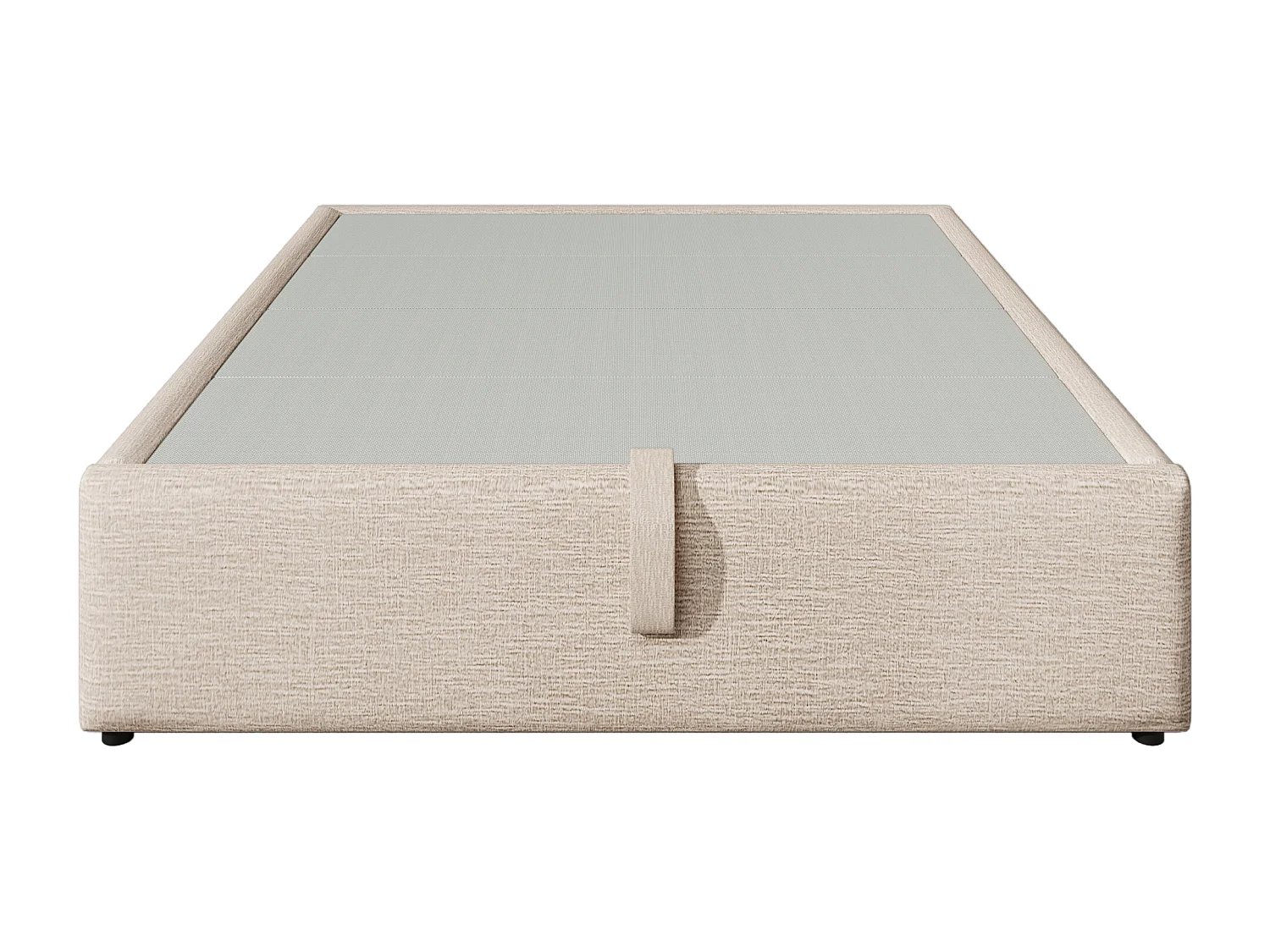 Lit coffre 160 x 200 cm - Lit enfant avec port USB et poche de rangement - lin beige - sans matelas