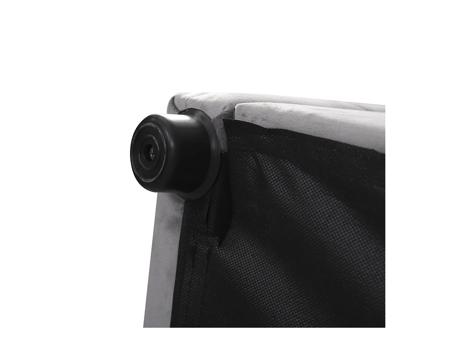 Łóżko z pojemnikiem 140 x 200 cm - Łóżko podwójne z regulowanym zagłówkiem - szary aksamit - bez materaca