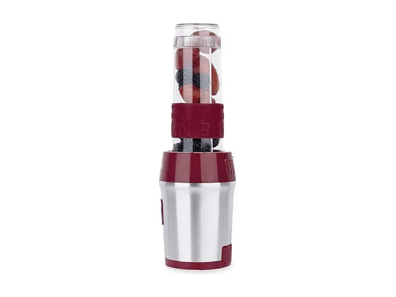 Mini blender - H.Koenig - SMOO10 - 300 W - 570 mL - Framboise - 2 gourdes incluses