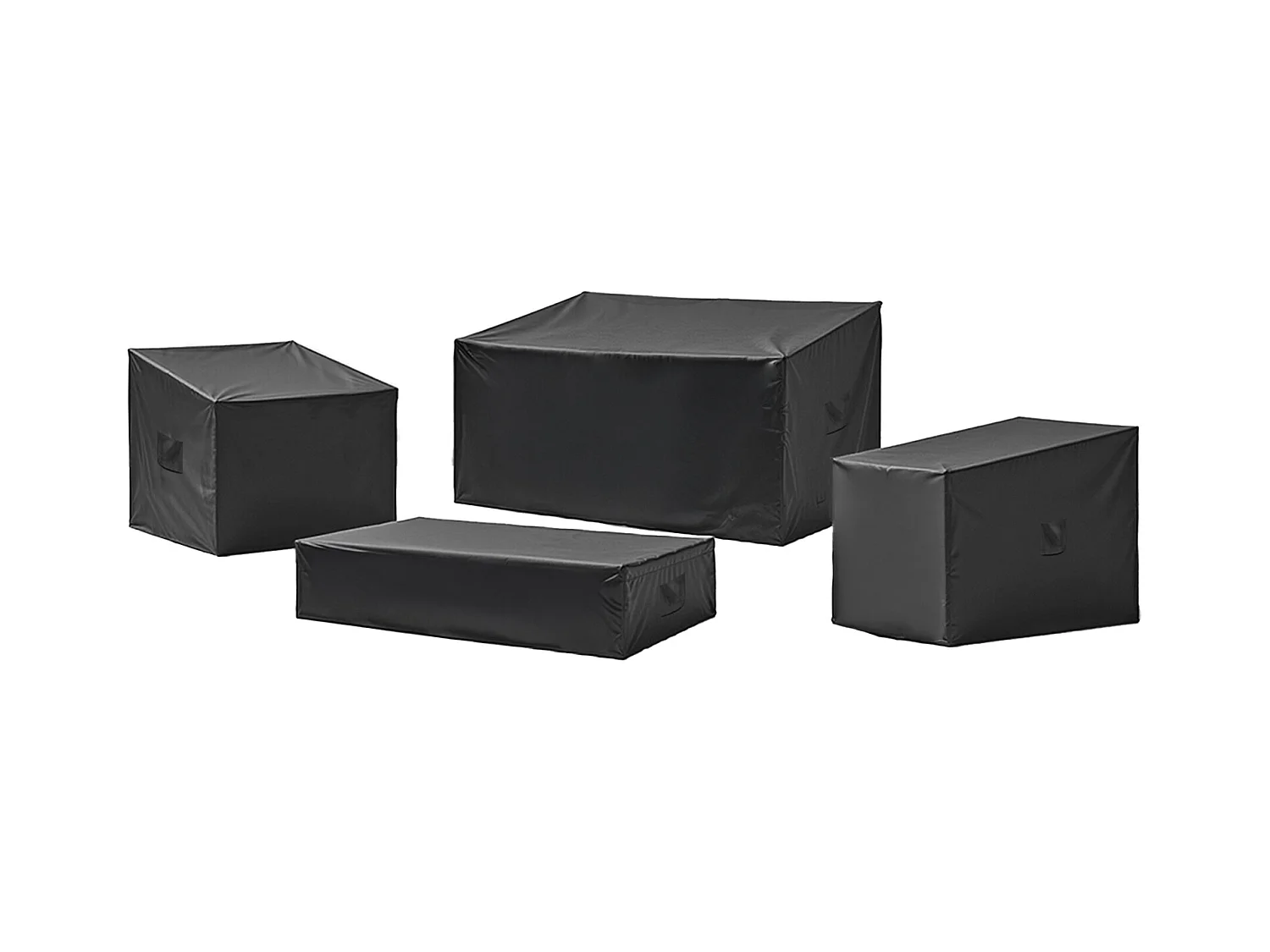 Housse de Meubles de Jardin SucceBuy, Lot de 4, Bâche de Protection pour Mobiliers d’Extérieur en 420D Imperméable et Résistante, Toutes Saisons, Noir