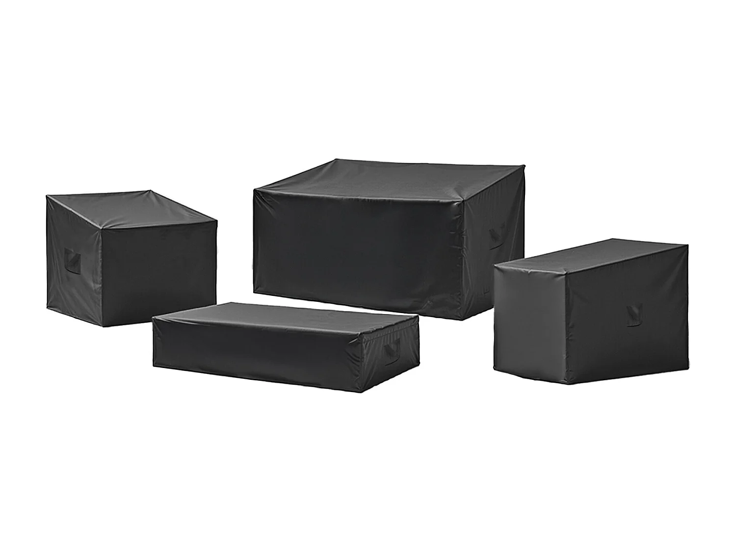 Housse de Meubles de Jardin SucceBuy, Lot de 4, Bâche de Protection pour Mobiliers d’Extérieur en 420D Imperméable et Résistante, Toutes Saisons, Noir
