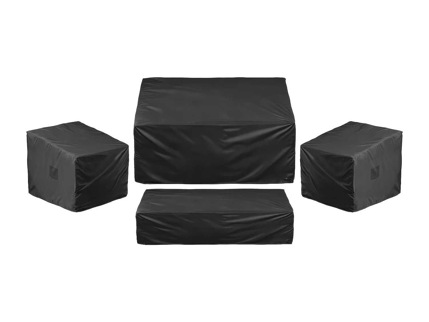 Housse de Meubles de Jardin SucceBuy, Lot de 4, Bâche de Protection pour Mobiliers d’Extérieur en 420D Imperméable et Résistante, Toutes Saisons, Noir