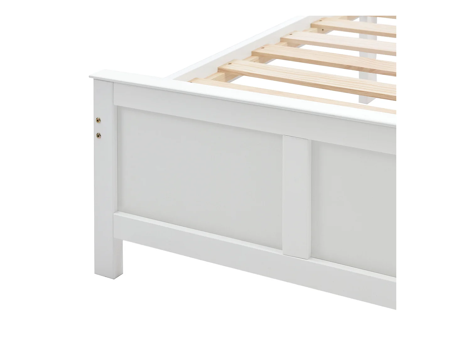 Cama infantil 90 x 200 cm - Cama juvenil com 2 gavetas - Madeira branca - sem colchão