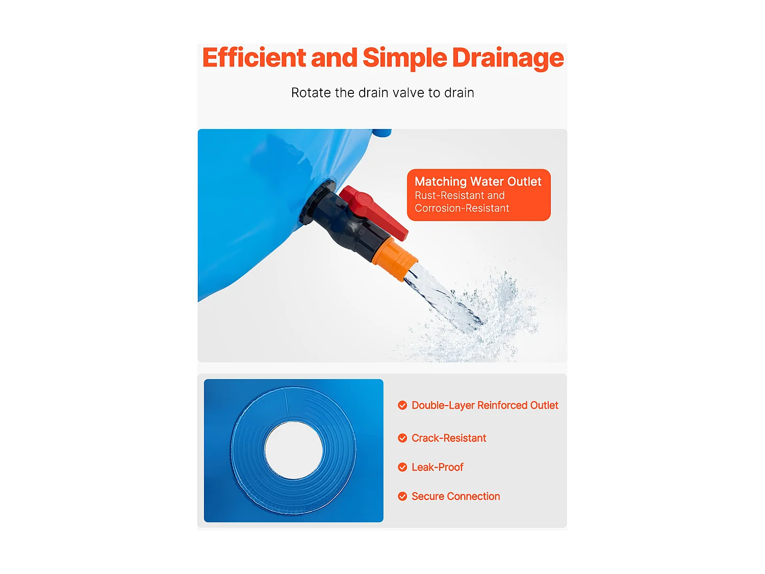 Bassin à Poissons SucceBuy en PVC de 5000 L, Aquarium Rond Pliable avec Cadre Robuste et Vanne de Vidange, Idéal pour l'Aquaculture, l'Élevage de Carpes Koï