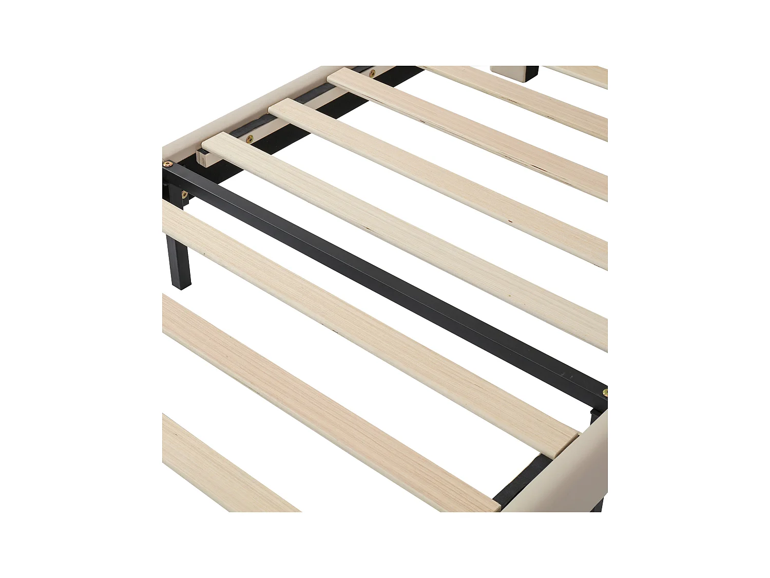 Lit enfant 90 x 200 cm - Lit simple avec tête de lit en forme d'animal - PU beige - sans matelas