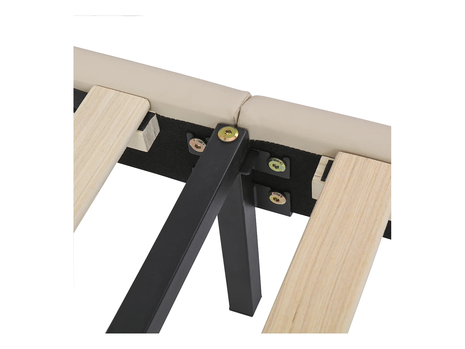 Łóżko dziecięce 90 x 200 cm - Łóżko pojedyncze z zagłówkiem w kształcie zwierzątka - Beżowy poliuretan - bez materaca