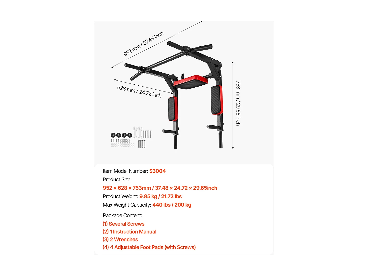 Barre de Traction SucceBuy, Barre de Fitness Murale, en Acier Robuste, Charge de 200 kg, Station d'Entraînement pour Tractions, pour Salle de Sport à Domicile
