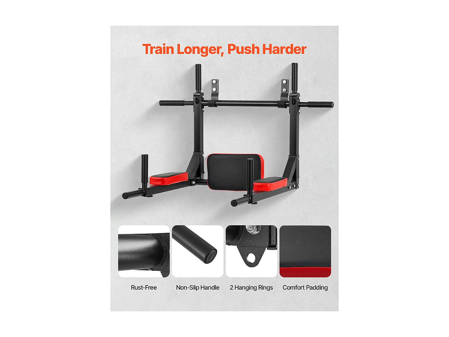 Barre de Traction SucceBuy, Barre de Fitness Murale, en Acier Robuste, Charge de 200 kg, Station d'Entraînement pour Tractions, pour Salle de Sport à Domicile