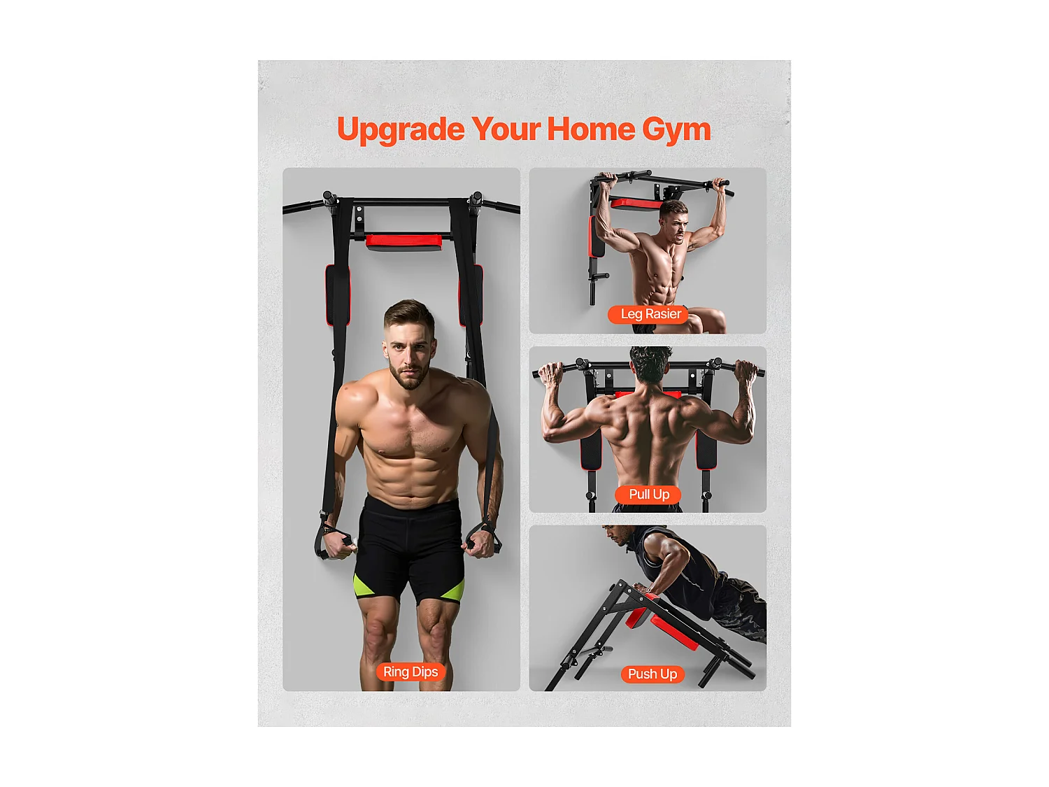 Barre de Traction SucceBuy, Barre de Fitness Murale, en Acier Robuste, Charge de 200 kg, Station d'Entraînement pour Tractions, pour Salle de Sport à Domicile