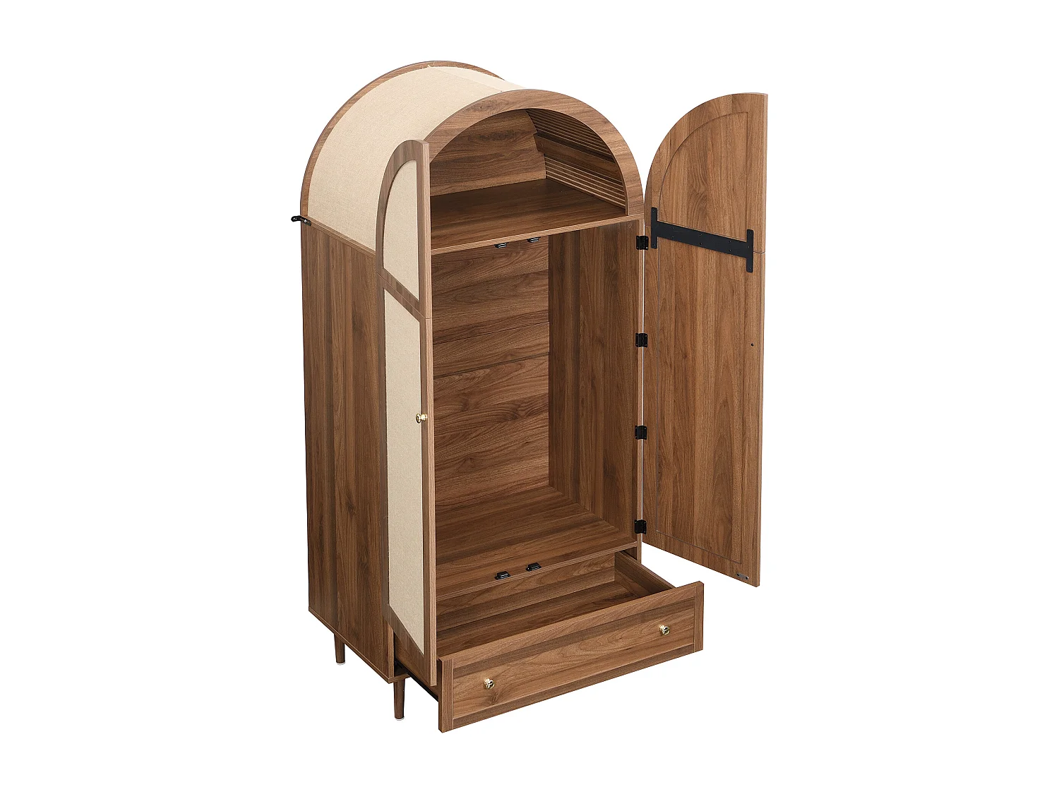 Porte manteau en noyer – Armoire 2 portes et 1 tiroir – pour les chambres et les dressings