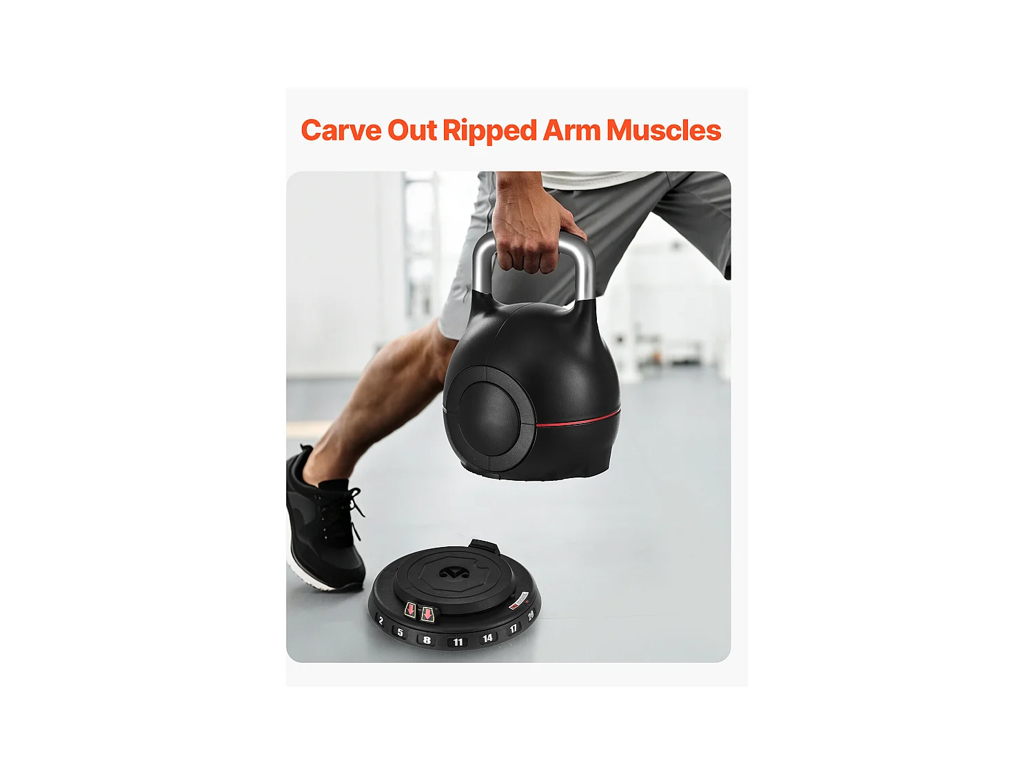 Verstellbare Kettlebell SucceBuy, mit 7 Gewichtsstufen, Krafttrainingsgewicht mit Griff aus Aluminiumdruckguss und ABS-Material