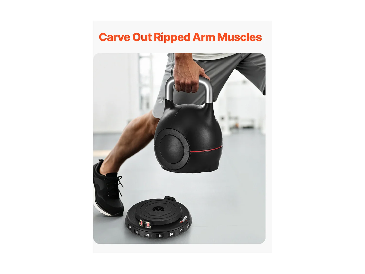 Regulowany Kettlebell SucceBuy, z 7 Poziomami Obciążenia, Ciężarek do Ćwiczeń z Uchwytem z Odlewanego Aluminium i Materiału ABS