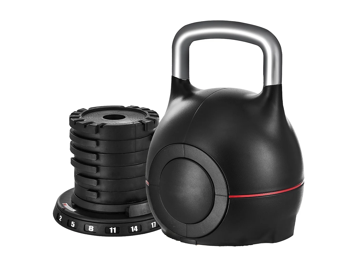 Regulowany Kettlebell SucceBuy, z 7 Poziomami Obciążenia, Ciężarek do Ćwiczeń z Uchwytem z Odlewanego Aluminium i Materiału ABS