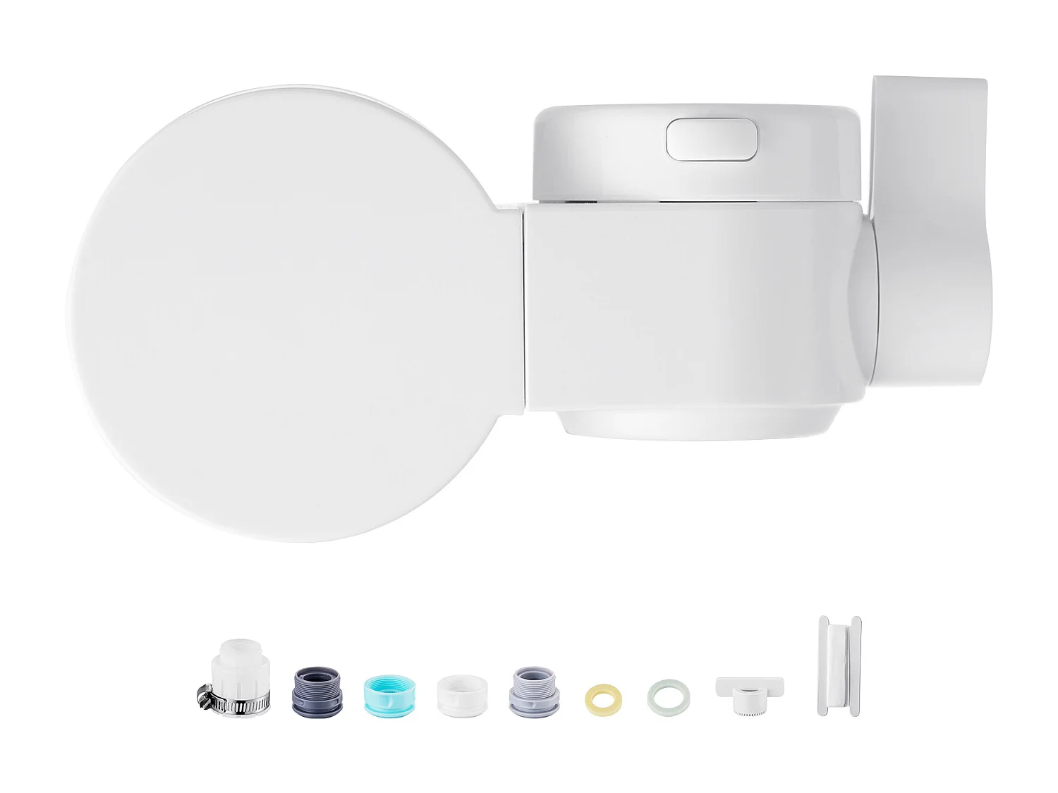 Filtre à Eau pour Robinet SucceBuy, en Fibre de Carbone Certifié NSF, Purificateur d'Eau Horizontal pour Robinet d'Évier avec un Seul Filtre, pour Cuisine, Blanc