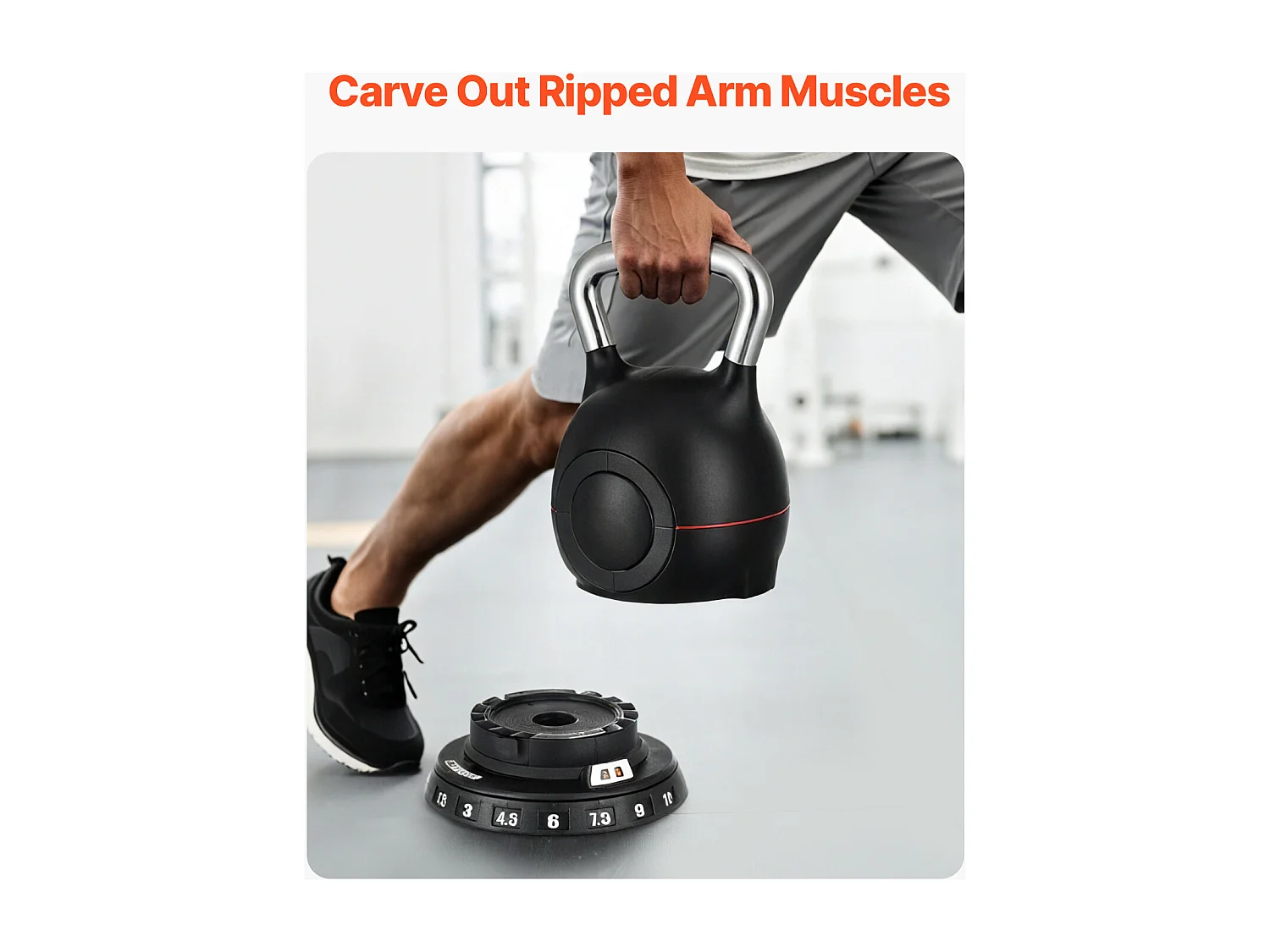 Kettlebell Réglable SucceBuy, avec 7 Niveaux de Poids, Poids de Musculation avec Poignée en Aluminium Moulé sous Pression et Matériau ABS