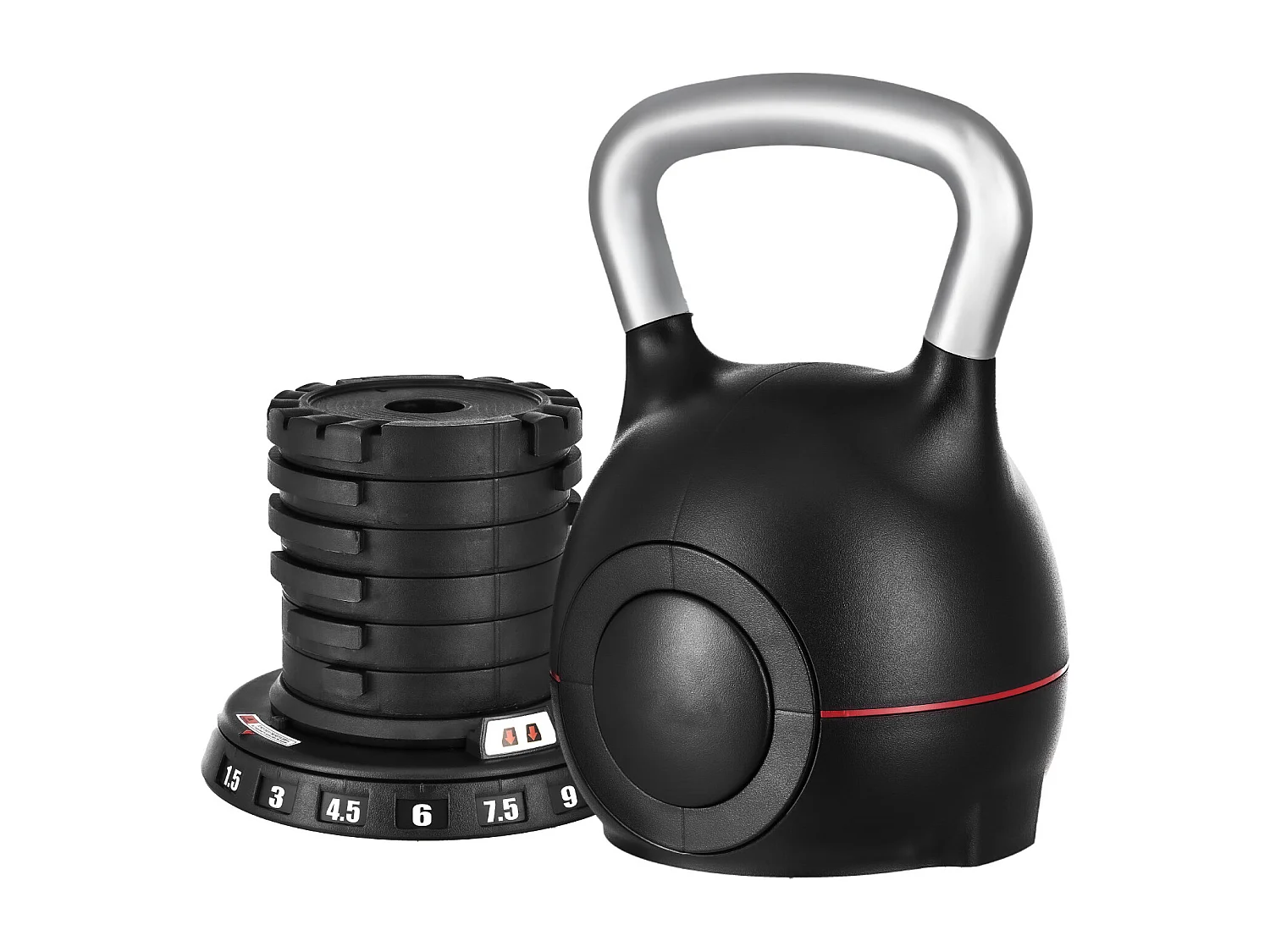 Kettlebell Réglable SucceBuy, avec 7 Niveaux de Poids, Poids de Musculation avec Poignée en Aluminium Moulé sous Pression et Matériau ABS