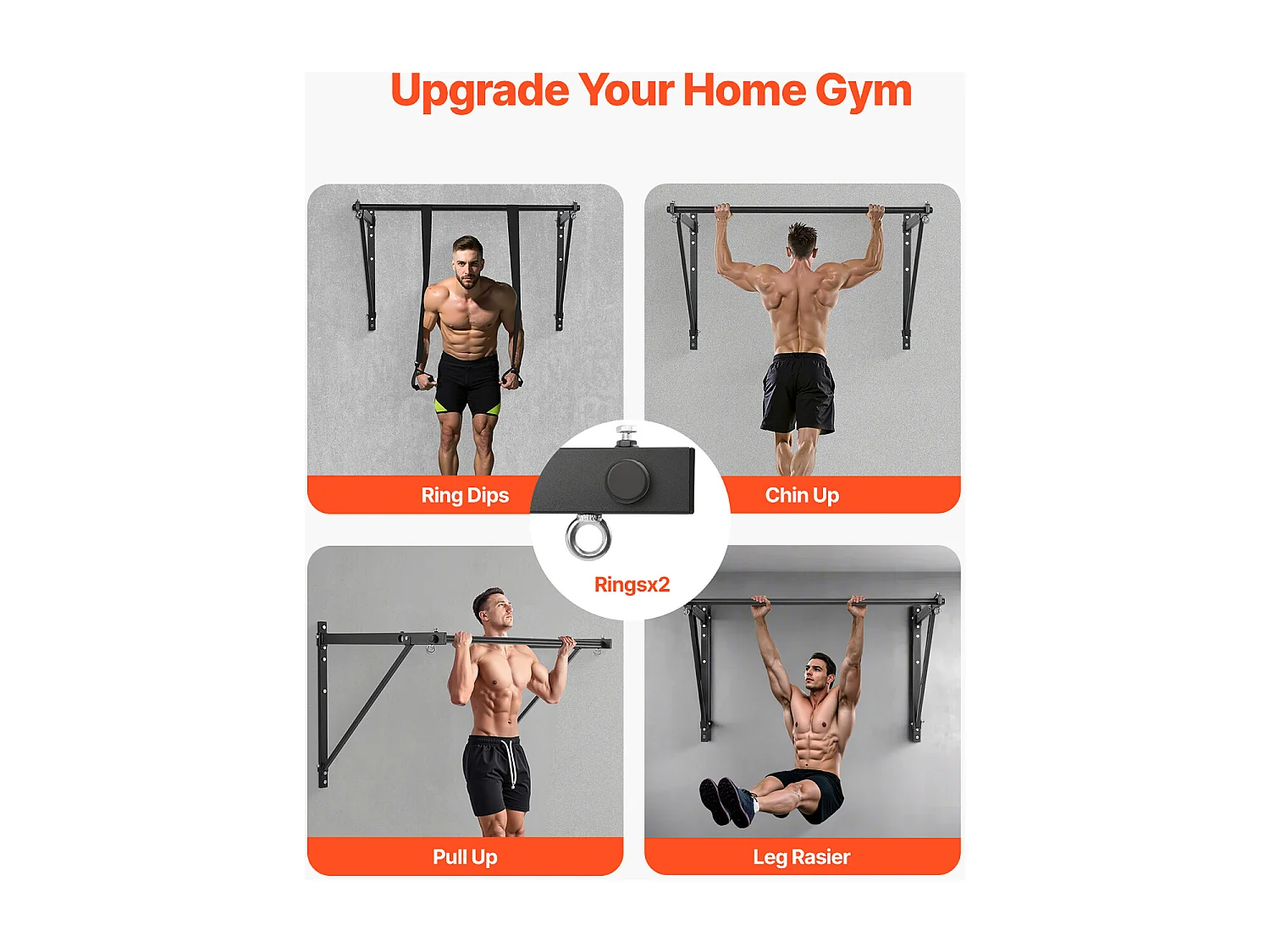 Barre de Traction SucceBuy, Barre de Fitness Murale, en Acier Robuste, Charge de 200 kg, Station d'Entraînement pour Tractions, pour Salle de Sport à Domicile