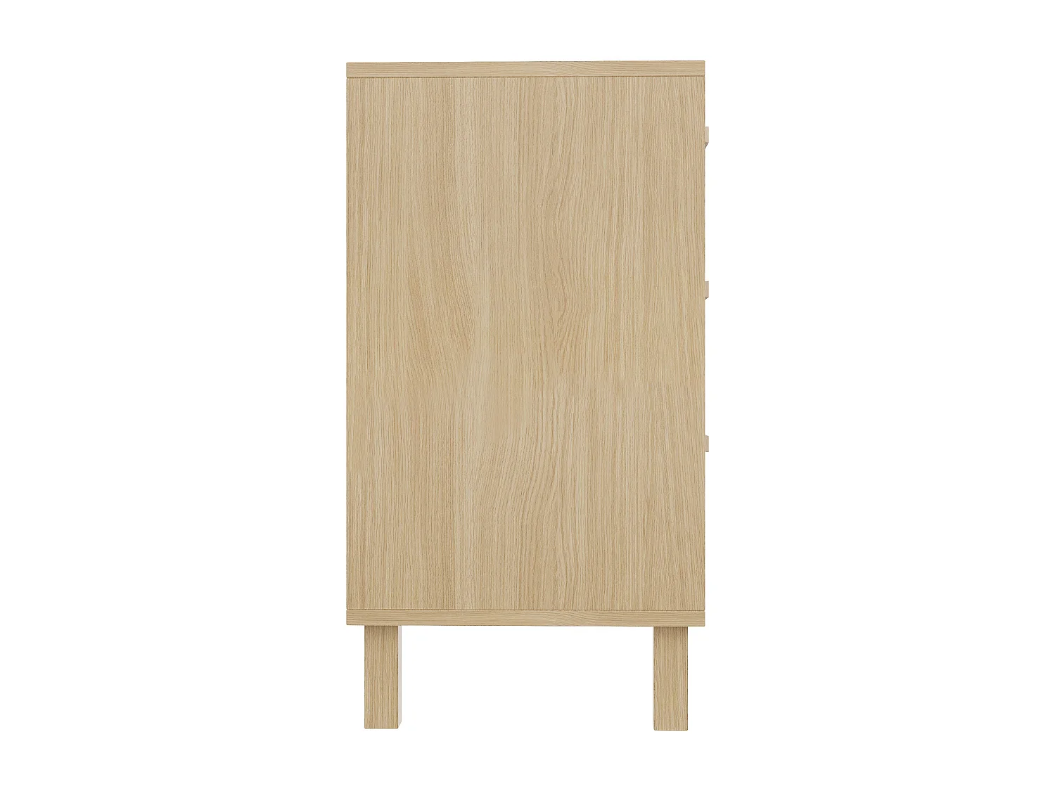 Commode bois - Commode à 6 tiroirs avec poignées - tiroirs en rotin - pour le salon