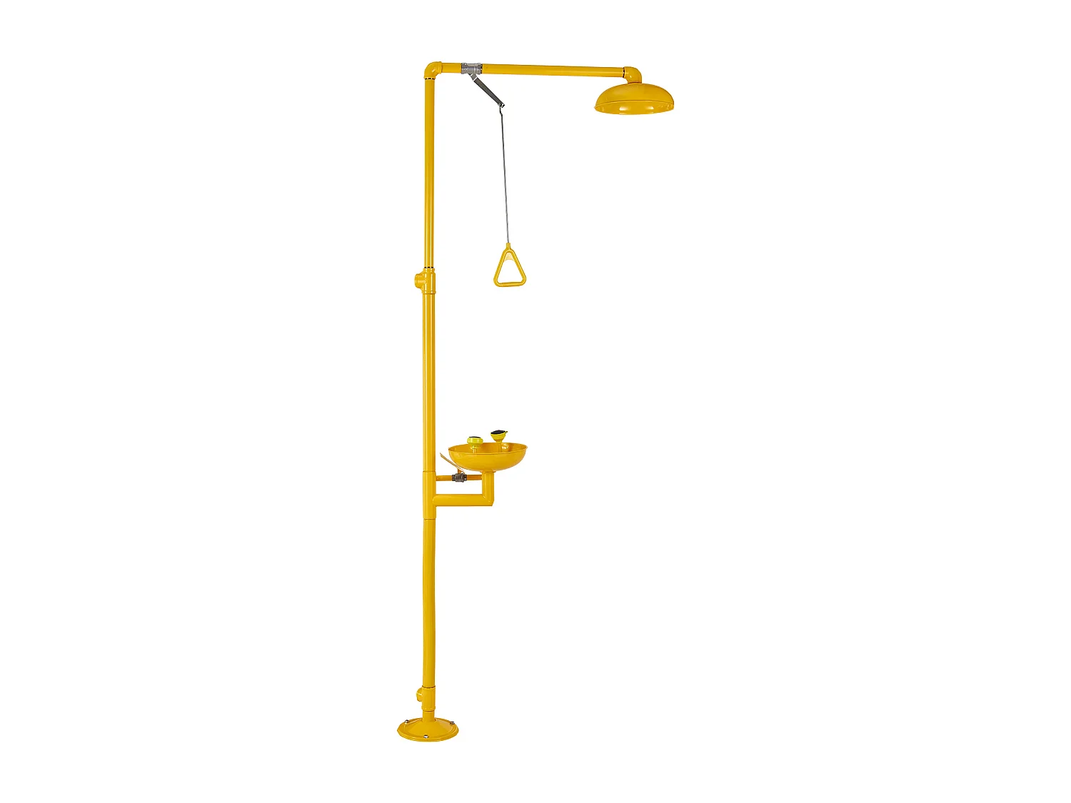 Station de Lavage SucceBuy Oculaire avec Douche, 87 x 40 x 233 cm, Dispositif de Premiers Secours en Acier Inoxydable 304, Adapté aux Écoles, Jaune