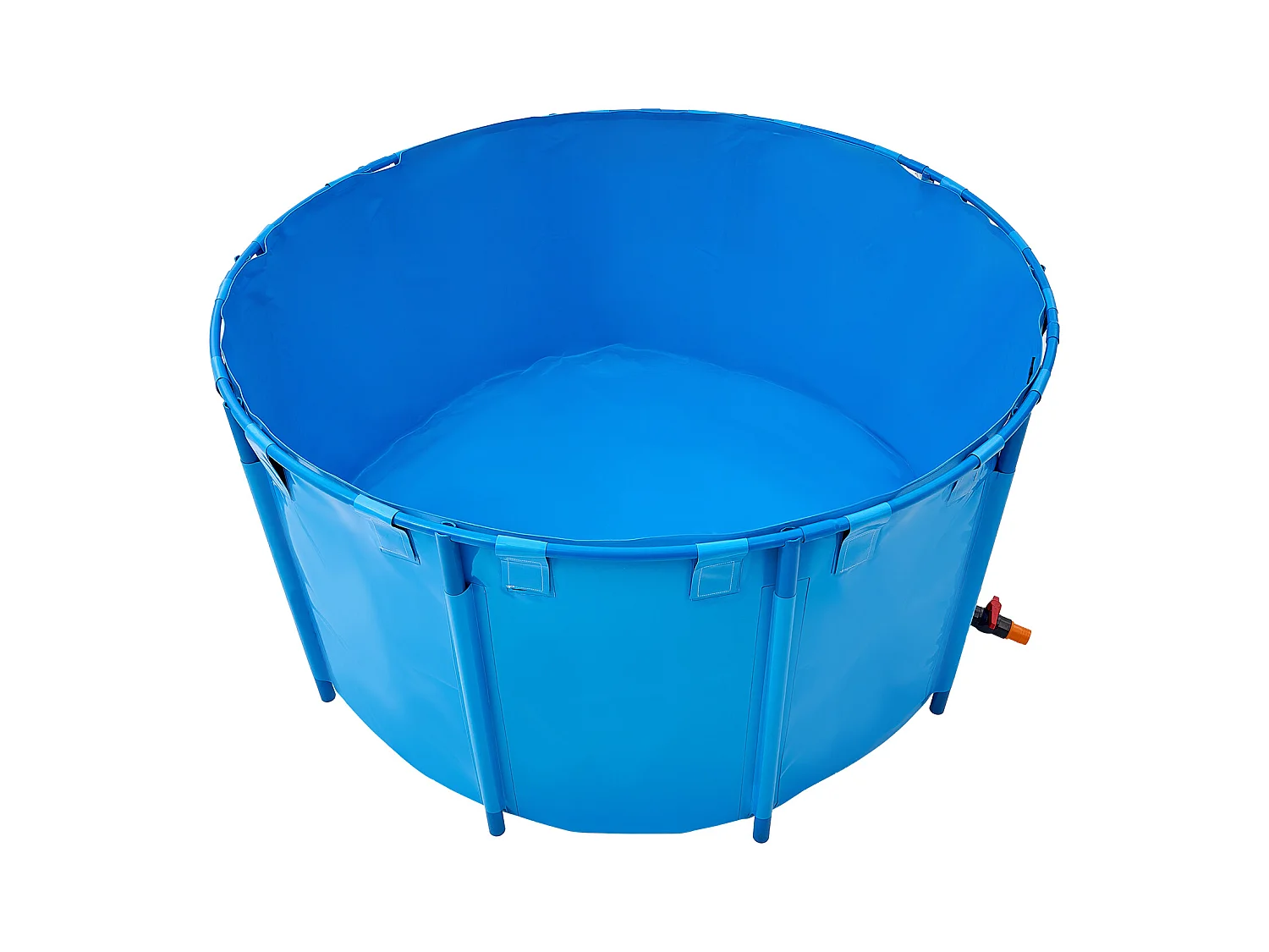 Bassin à Poissons SucceBuy en Toile, Bassin Hors Sol de 3100L, Aquarium Pliable en PVC pour Koïs, Aquarium Rond pour Poissons Rouges avec Cadre Robuste