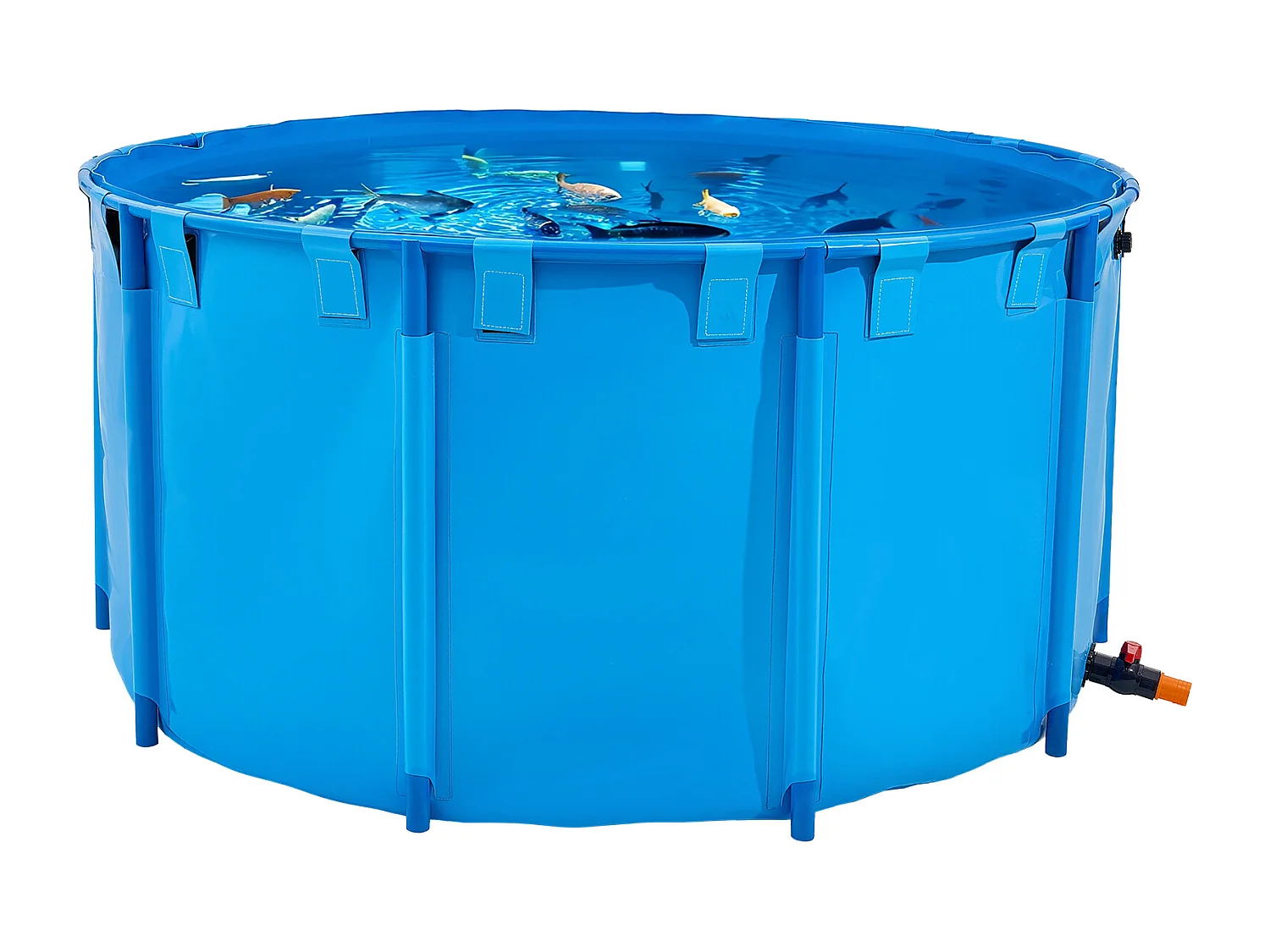 Tanque para Peixes SucceBuy em Lona, Tanque Elevado de 3100L, Aquário Dobrável em PVC para Koi, Aquário Redondo para Peixes Dourados com Moldura Resistente
