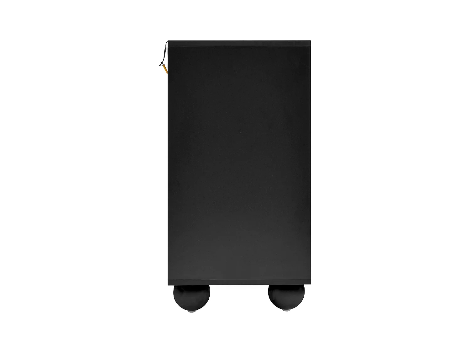 Commode moderne - Commode à 6 tiroirs avec pieds ronds en métal - blanc et noir