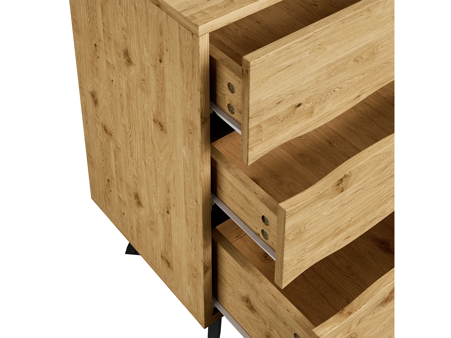 Commode à 6 tiroirs - Commode à 5 pieds en métal - pour le salon et la salle à manger