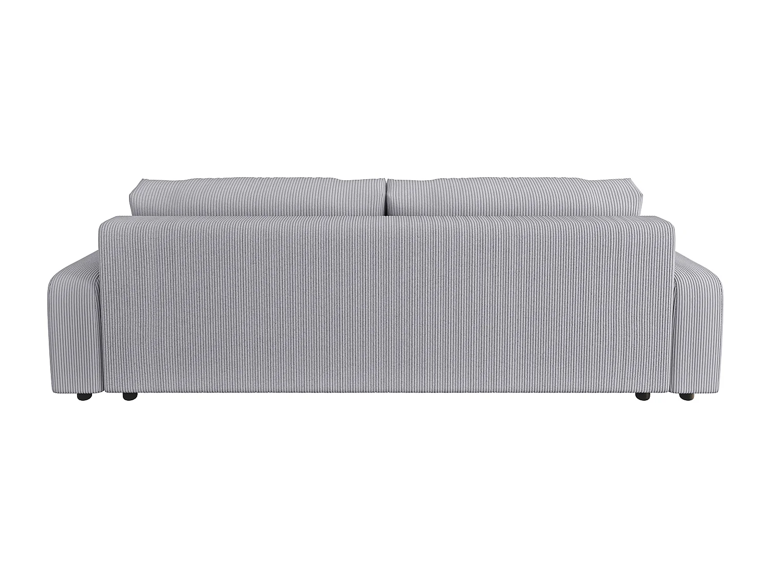 Emma - Sofa mit Schlaffunktion und Bettkasten in Hellgrau Cord-Stoff schöner Sitzkomfort