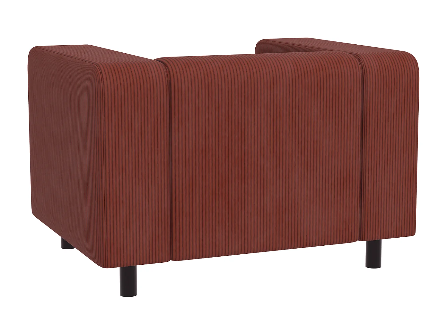 Fauteuil moderne en velours côtelé terracotta avec assise confortable THORA