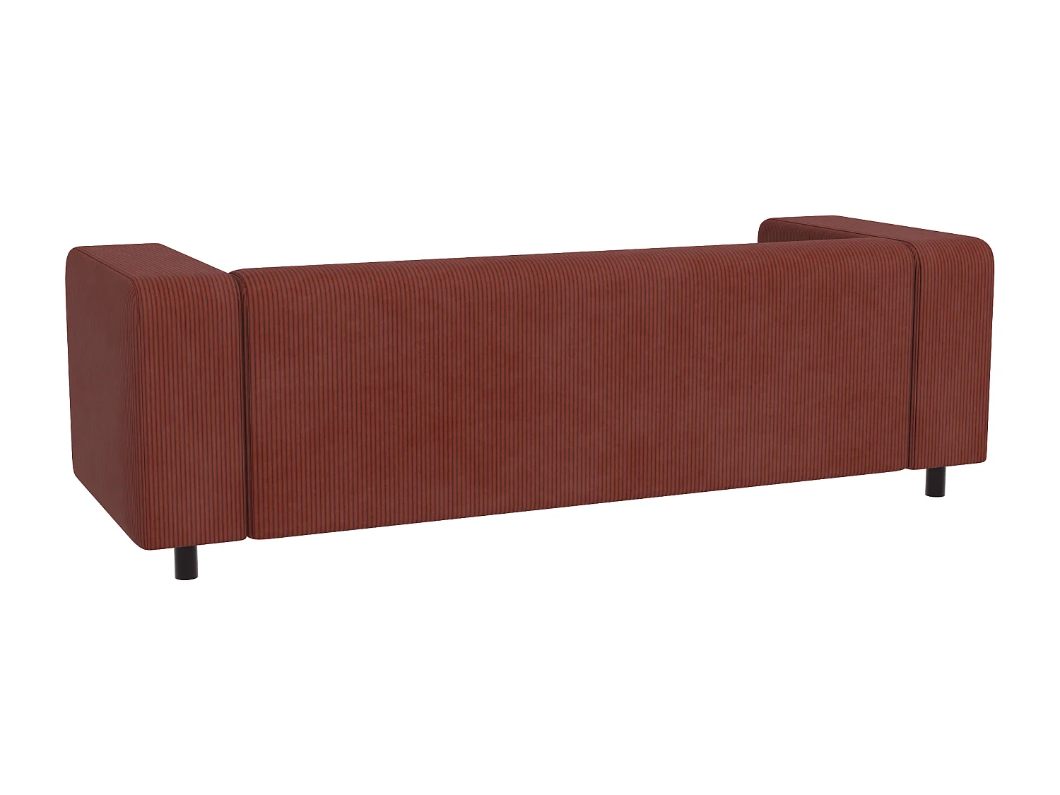 Thora - Modernes Sofa 3 sitzer aus Terracotta Cord-Stoff mit bequemem Sitz