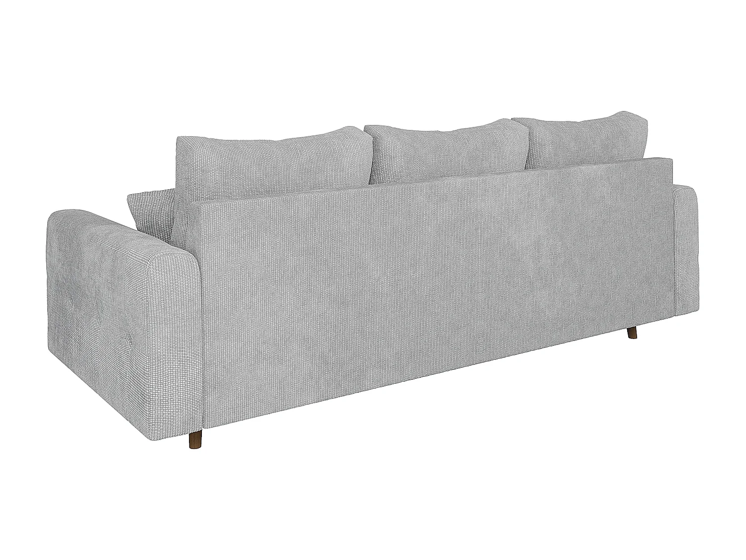 Arvid - Sofa 3 sitzer mit Braun Holzfüßen im skandinavischen Stil aus Hellgrau Chenille-Stoff