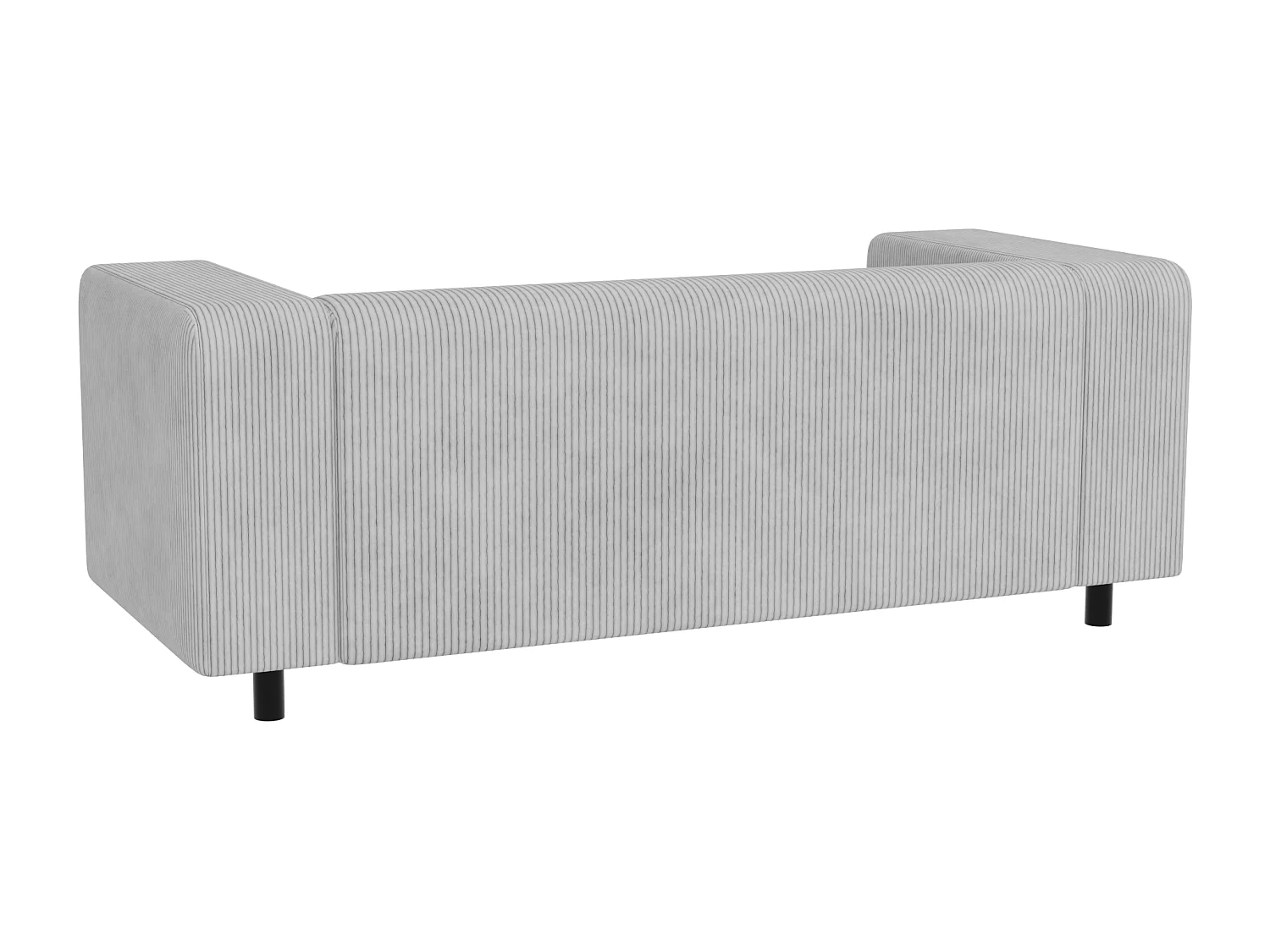 Thora - Modernes Sofa 2 sitzer aus Hellgrau Cord-Stoff mit bequemem Sitz