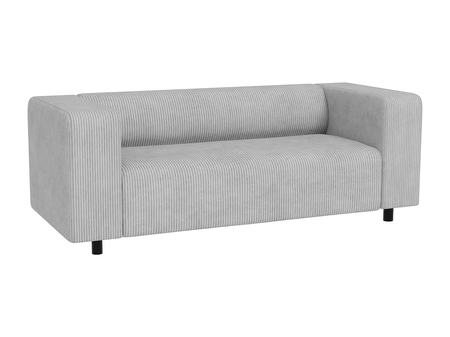 Thora - Modernes Sofa 2 sitzer aus Hellgrau Cord-Stoff mit bequemem Sitz