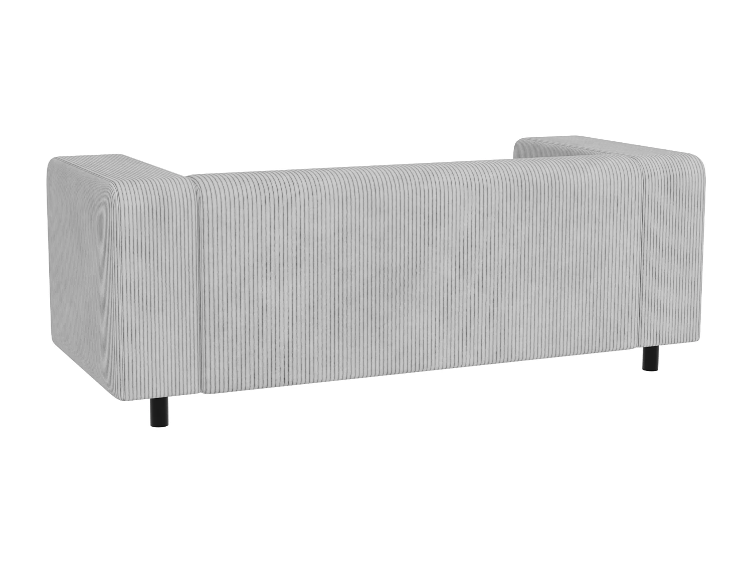 Thora - Modernes Sofa 2 sitzer aus Hellgrau Cord-Stoff mit bequemem Sitz