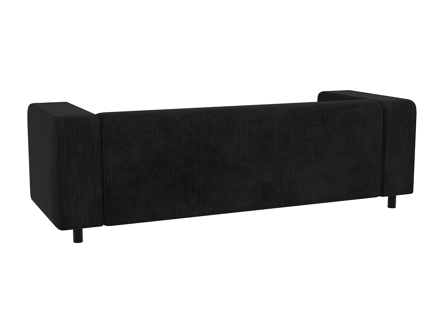 Thora - Modernes Sofa 3 sitzer aus Schwarz Cord-Stoff mit bequemem Sitz