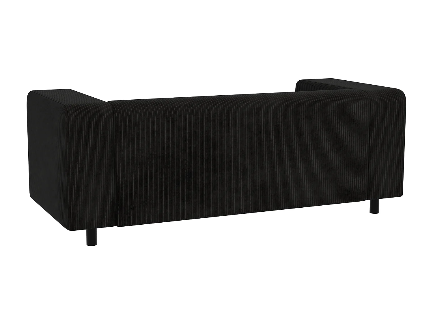 Thora - Modernes Sofa 2 sitzer aus Schwarz Cord-Stoff mit bequemem Sitz