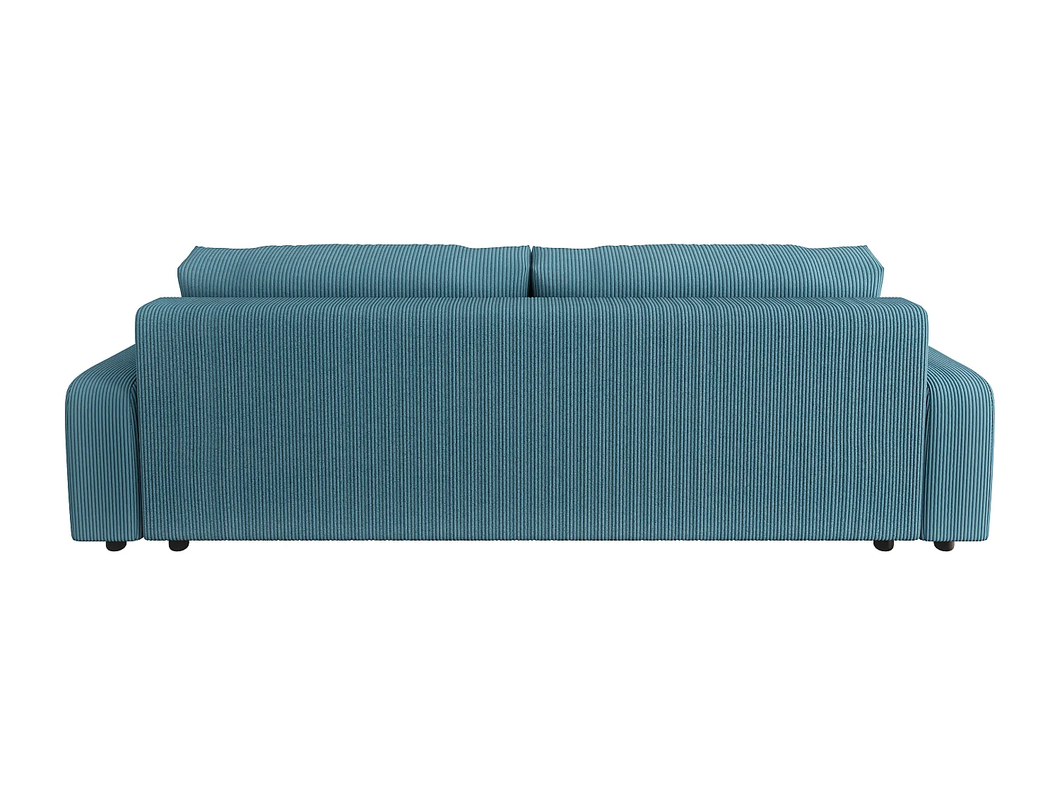 Emma - Sofa mit Schlaffunktion und Bettkasten in Türkis Cord-Stoff schöner Sitzkomfort