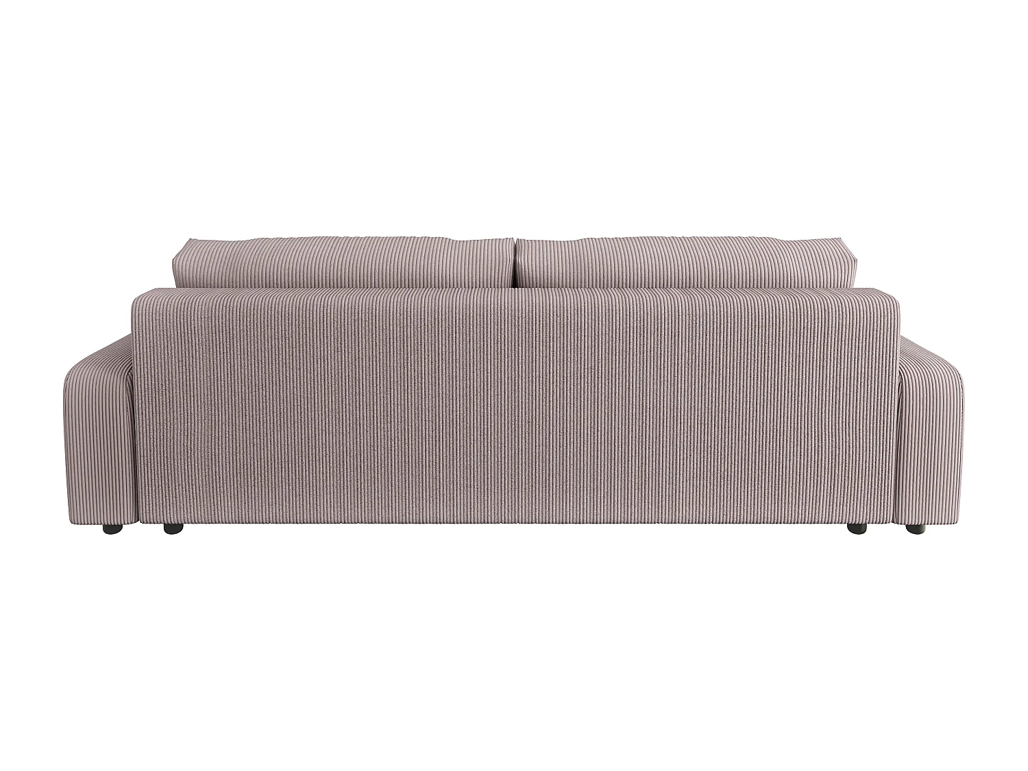 Emma - Sofa mit Schlaffunktion und Bettkasten in Puderrosa Cord-Stoff schöner Sitzkomfort