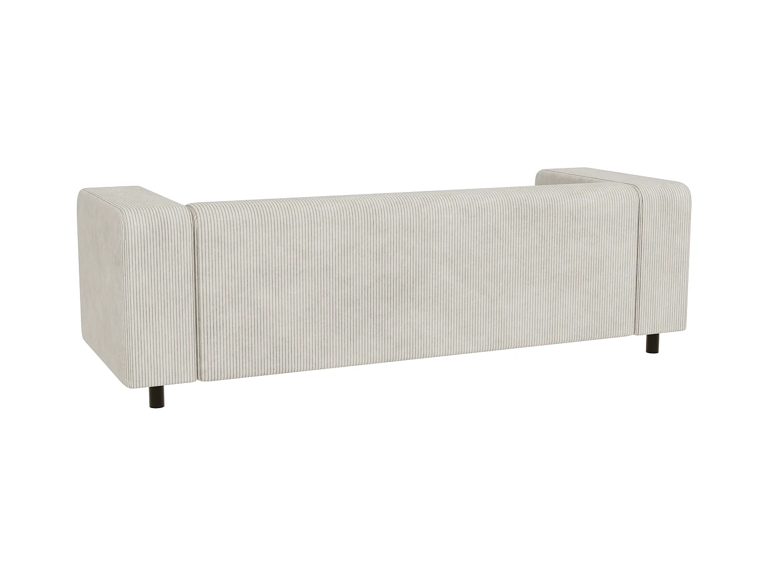 Canapé droit 3 places moderne en velours côtelé beige avec assise confortable THORA