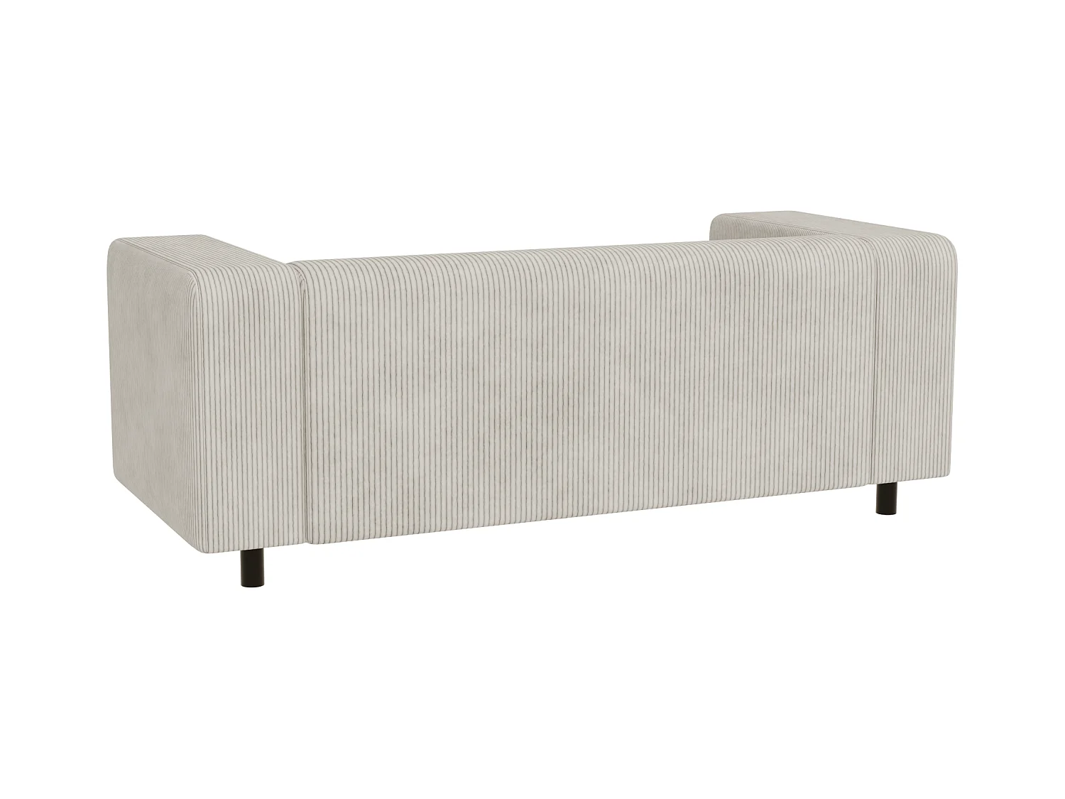 Canapé droit 2 places moderne en velours côtelé beige avec assise confortable THORA