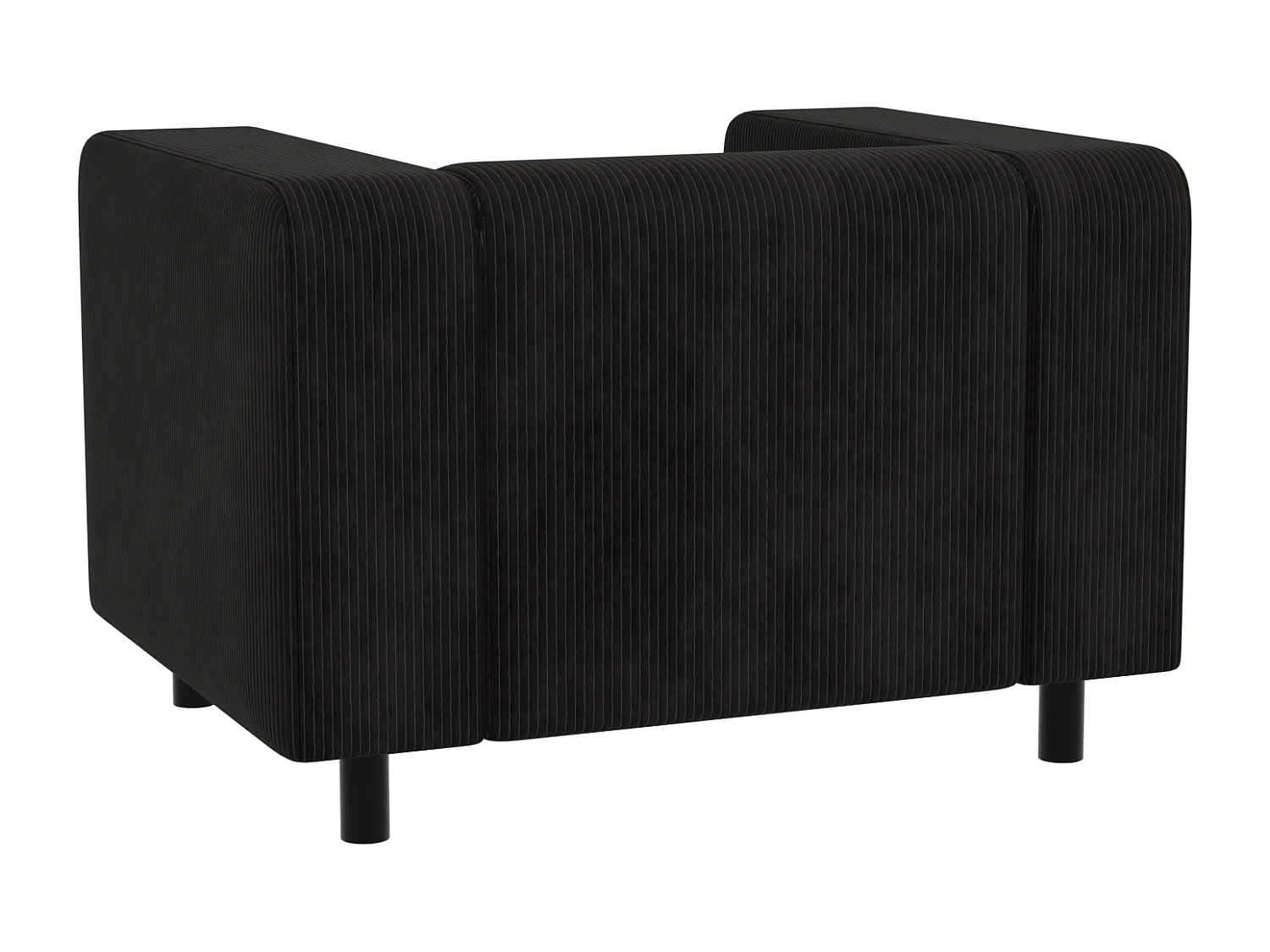 Thora - Modernes Sessel aus Schwarz Cord-Stoff mit bequemem Sitz