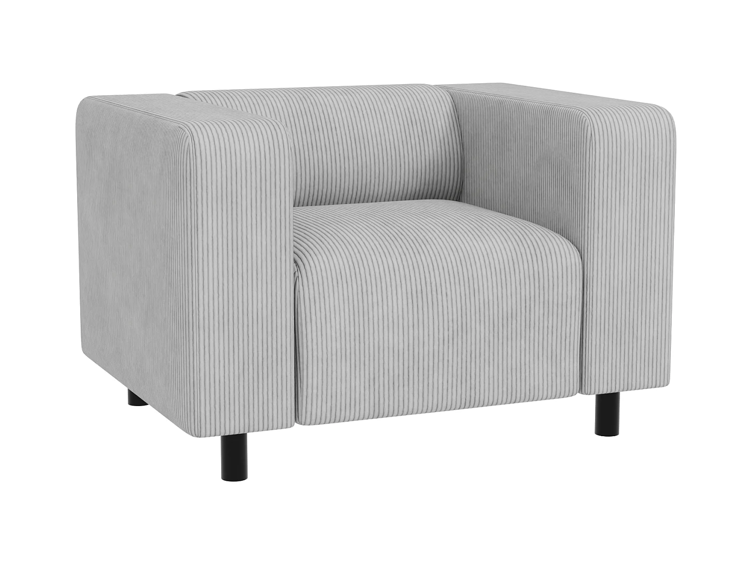 Thora - Modernes Sessel aus Hellgrau Cord-Stoff mit bequemem Sitz