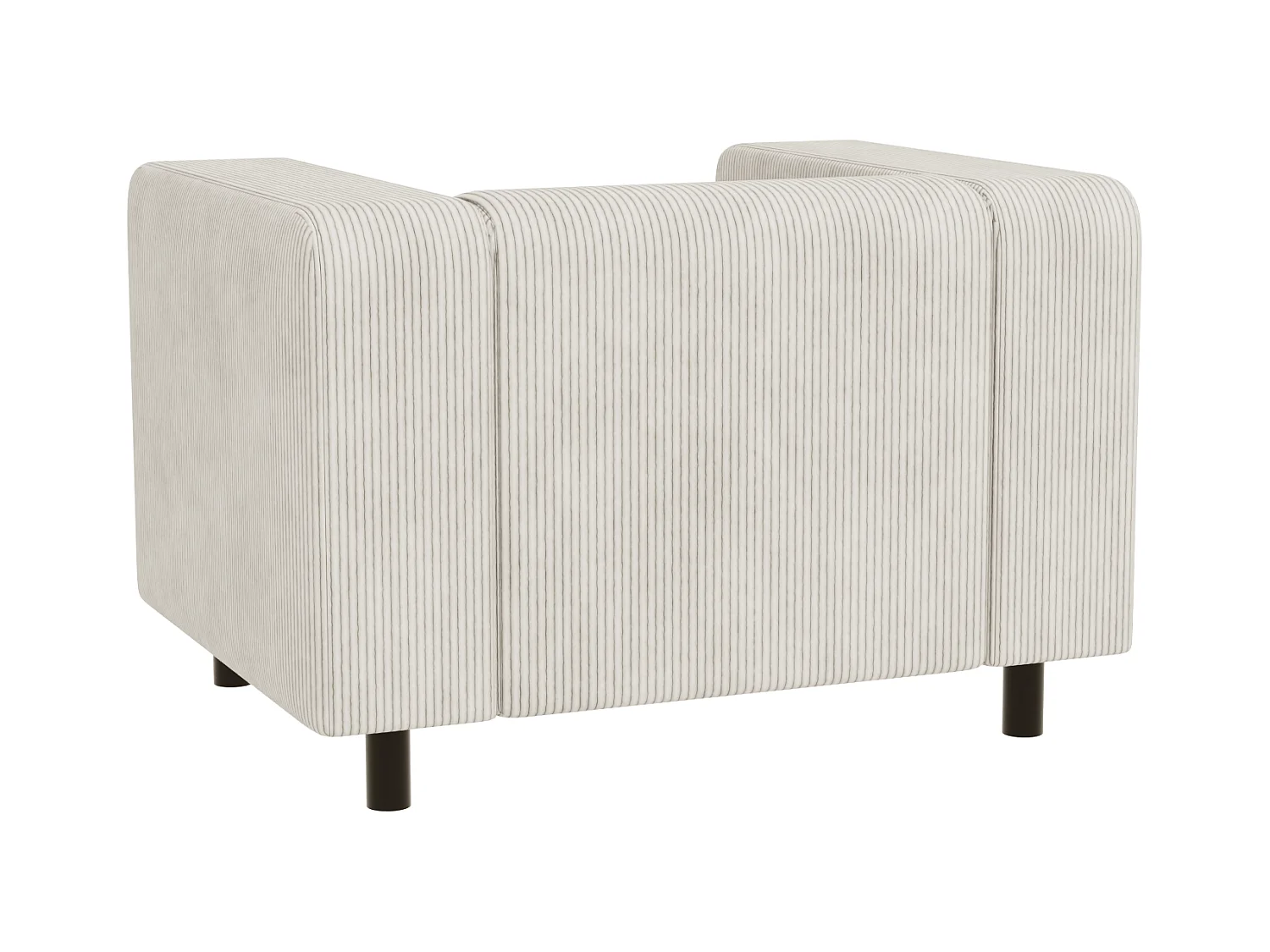 Fauteuil moderne en velours côtelé beige avec assise confortable THORA