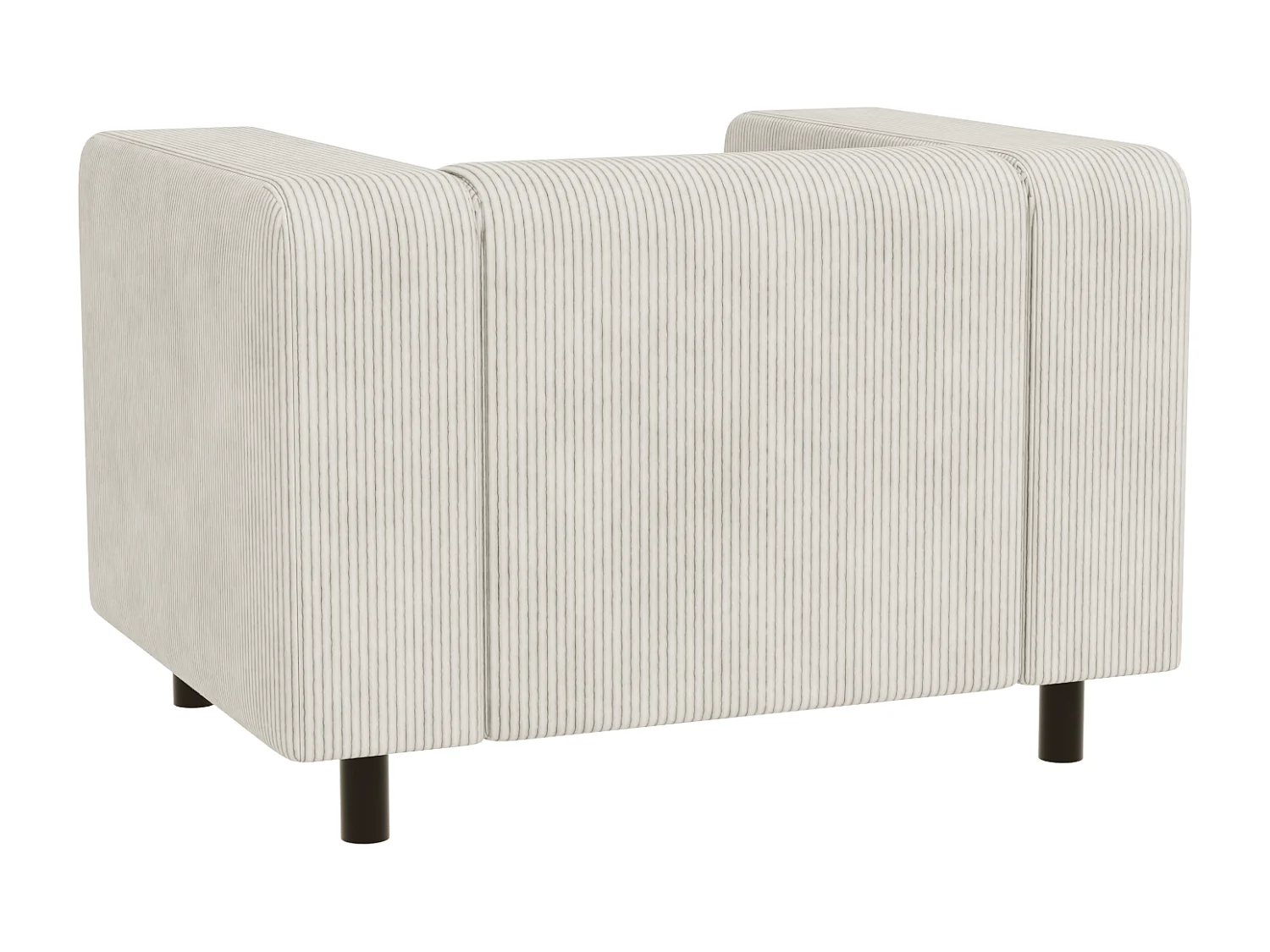 Fauteuil moderne en velours côtelé beige avec assise confortable THORA