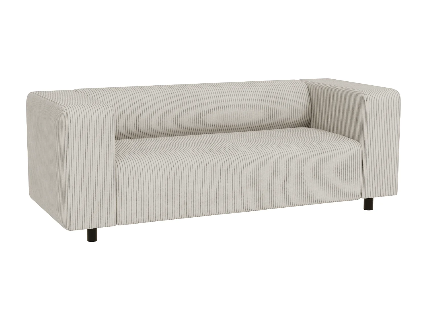 Ensemble de sièges moderne 3+2 en velours côtelé beige avec assise confortable THORA