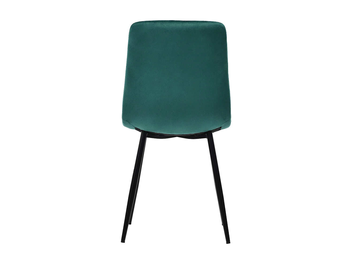 Lot de 4 chaises à manger en velours avec dossier rembourré - pieds en métal noir - vert foncé