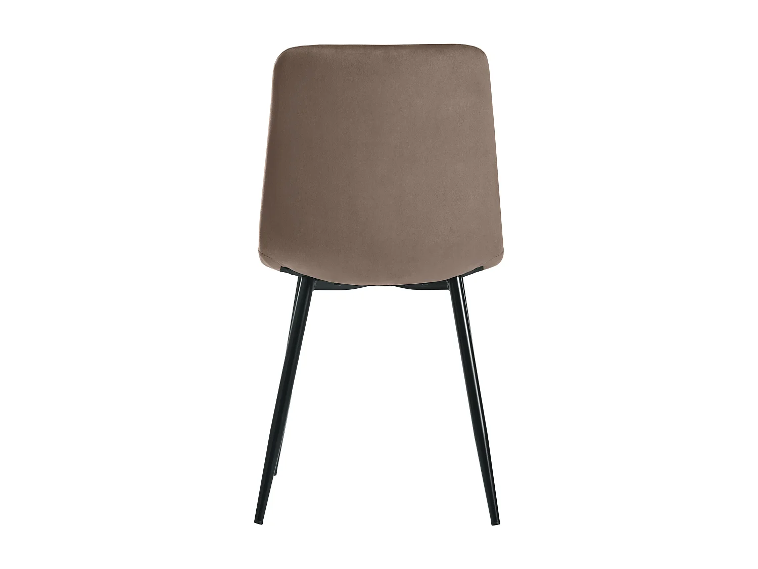 Juego de 4 sillas de comedor de terciopelo con respaldo acolchado - patas de metal negro - marrón