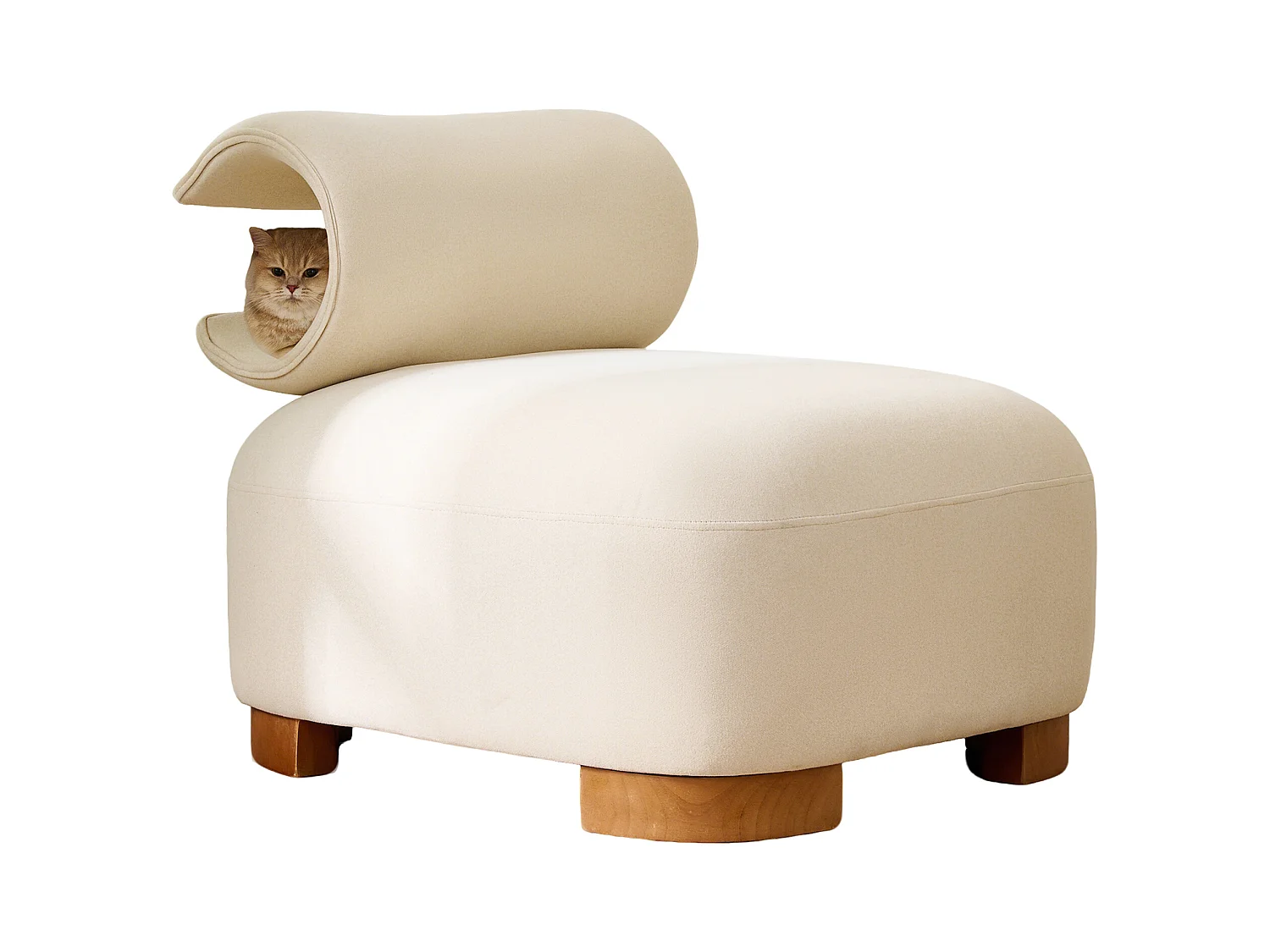 Chaise avec trou pour chat - convient aux animaux - matériau résistant aux rayures - beige