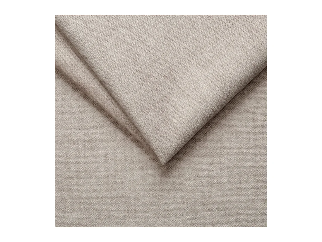 Canapé d’angle avec fonction lit et coffre de rangement en tissu velours beige, agréable confort d’assise ALWIN