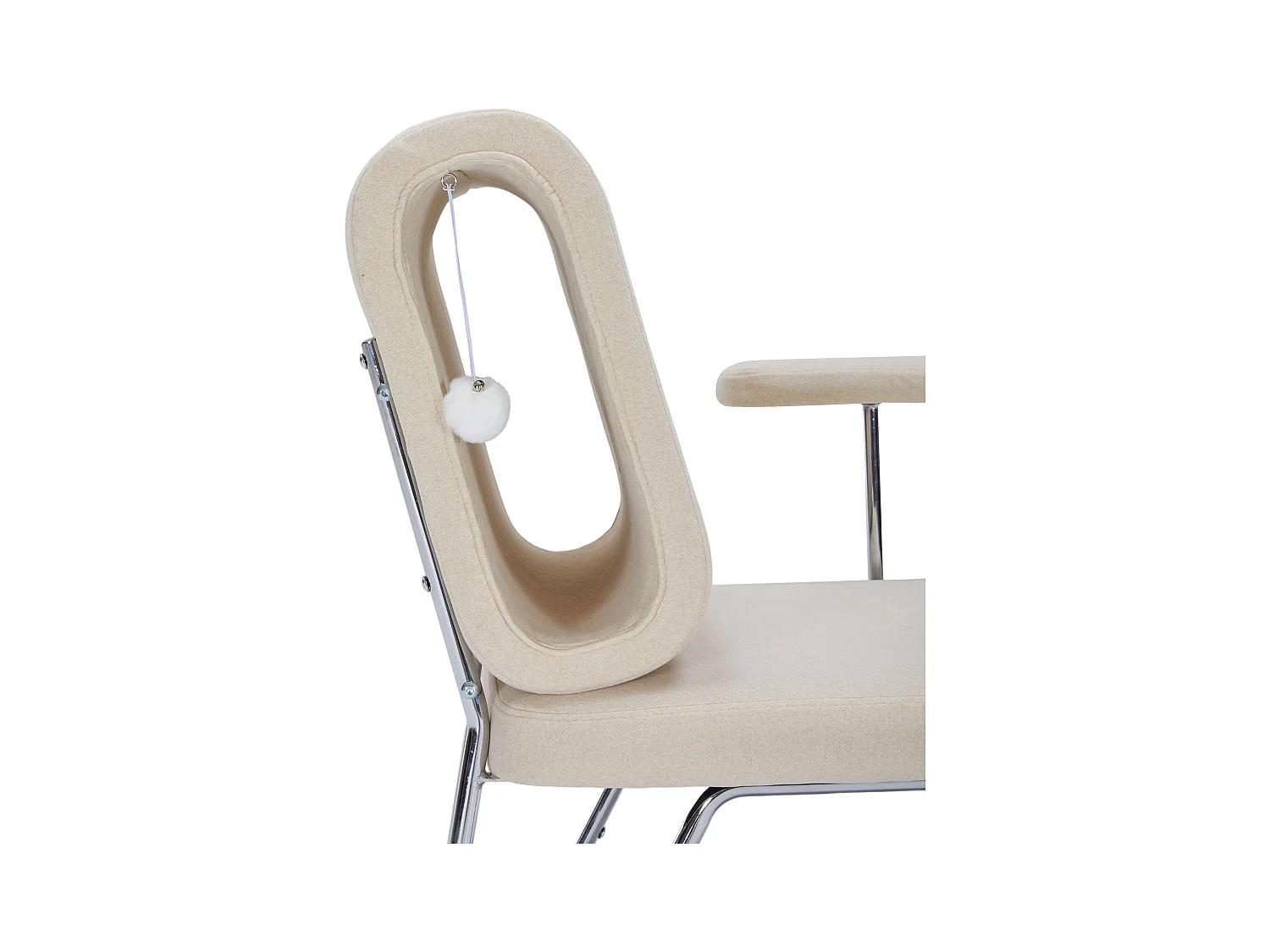 Fauteuil avec trou pour chat - fauteuil large - accoudoirs interchangeables - beige